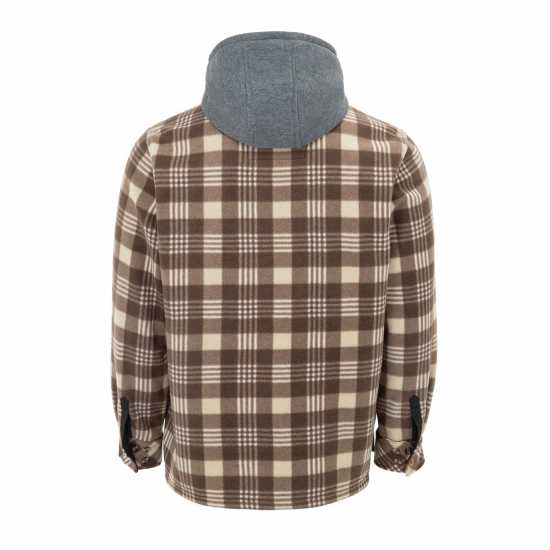 Gelert Мъжко Яке С Качулка Sherpa Hooded Jacket Mens Кафяво/Бежово 