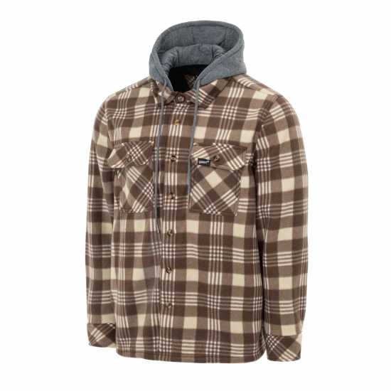 Gelert Мъжко Яке С Качулка Sherpa Hooded Jacket Mens Кафяво/Бежово 