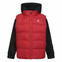 Air Jordan Kids'  Lightweight Quilted Puffer Jacket Червен/Черен 