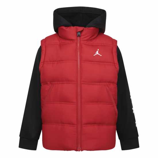Air Jordan Kids'  Lightweight Quilted Puffer Jacket Червен/Черен 