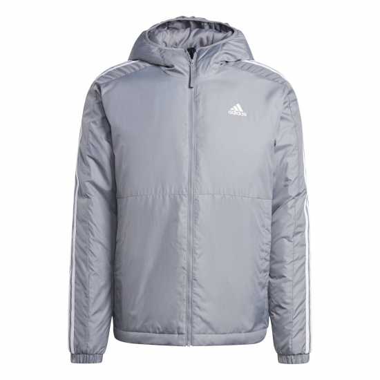 Мъжки якета и палта Adidas Мъжко Яке С Качулка 3 Stripe Essential Hooded Jacket Mens Сиво Adidas Мъжко Яке С Качулка 3 Stripe Essential Hooded Jacket Mens Сиво Мъжки якета и палта
