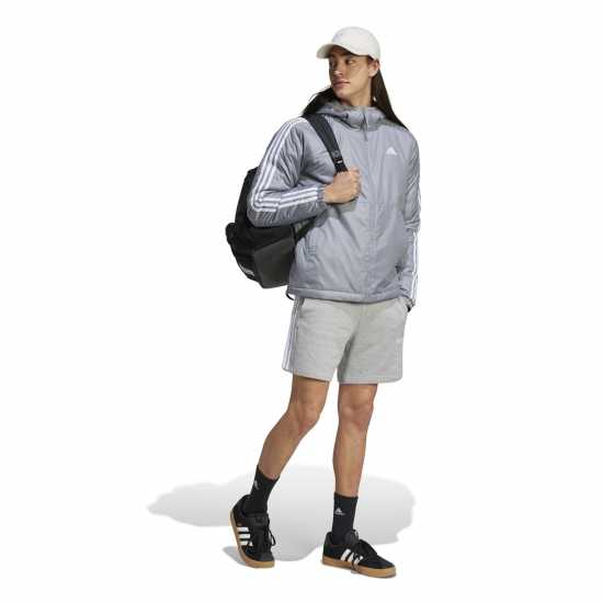 Мъжки якета и палта Adidas Мъжко Яке С Качулка 3 Stripe Essential Hooded Jacket Mens Сиво Adidas Мъжко Яке С Качулка 3 Stripe Essential Hooded Jacket Mens Сиво Мъжки якета и палта