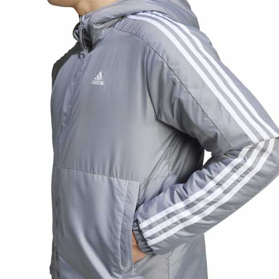 Мъжки якета и палта Adidas Мъжко Яке С Качулка 3 Stripe Essential Hooded Jacket Mens Сиво Adidas Мъжко Яке С Качулка 3 Stripe Essential Hooded Jacket Mens Сиво Мъжки якета и палта