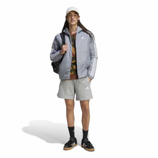 Мъжки якета и палта Adidas Мъжко Яке С Качулка 3 Stripe Essential Hooded Jacket Mens Сиво Adidas Мъжко Яке С Качулка 3 Stripe Essential Hooded Jacket Mens Сиво Мъжки якета и палта