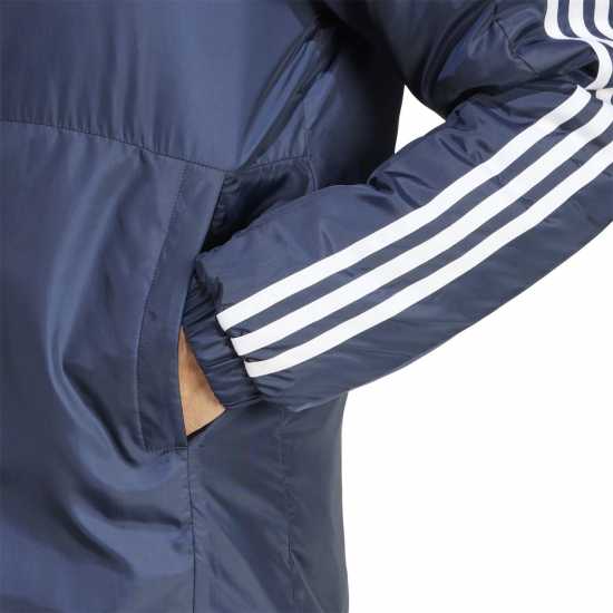 Adidas Men's 3 Stripe Essential Waterproof Wind Resistant Long Sleeve Puffer Jacket Легендарна чернина Мъжки якета и палта