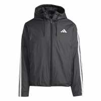 Adidas Men's 3 Stripe Essential Waterproof Wind Resistant Long Sleeve Puffer Jacket  