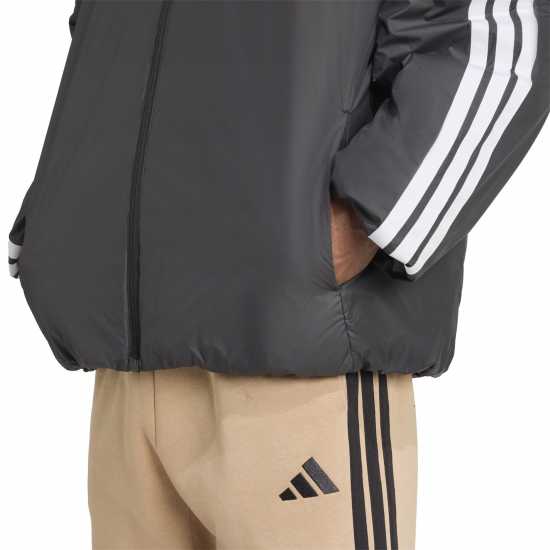 Adidas Men's 3 Stripe Essential Waterproof Wind Resistant Long Sleeve Puffer Jacket Adidas Men's 3 Stripe Essential Waterproof Wind Resistant Long Sleeve Puffer Jacket