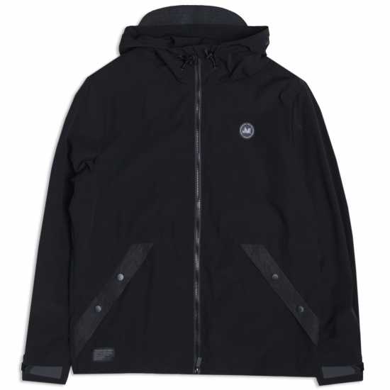 Peaceful Hooligan Men's Cannon Water Resistant Full Zip Rain Anorak Black 