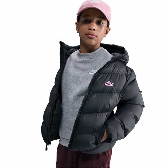 Nike Детско Яке Nsw Filled Jacket Junior Black/Pink Детски якета и палта