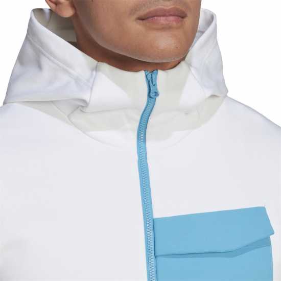 Adidas Мъжко Горнище С Цип Gameday Quarter Zip Top Mens White - Мъжки полар