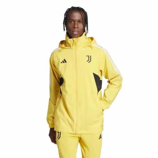 Adidas Men's Juventus Rain.rdy Long Sleeve 2023 2024 Slim Fit Rain Anorak  
