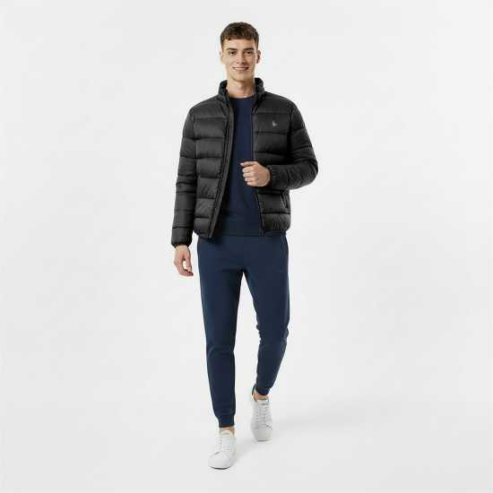 Jack Wills Men's Kershaw Lightweight Long Sleeve Short Puffer Jacket Черно 