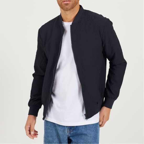 Brave Soul Пилотско Яке Mens Navy Seerscuker Bomber Jacket Brave Soul Пилотско Яке Mens Navy Seerscuker Bomber Jacket