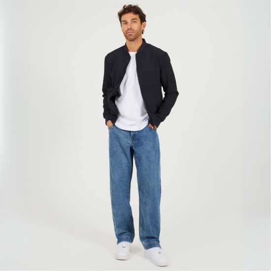 Brave Soul Пилотско Яке Mens Navy Seerscuker Bomber Jacket Brave Soul Пилотско Яке Mens Navy Seerscuker Bomber Jacket