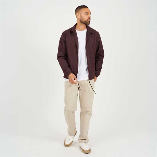 Brave Soul Треньорско Яке Mens Light Weight Coach Jacket Бордово Brave Soul Треньорско Яке Mens Light Weight Coach Jacket Бордово