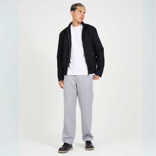 Brave Soul Black Faux Suede Funnel Neck Bomber  