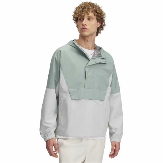 Under Armour Men's Cloudstrike Waterproof Half-Zip Packable Rain Anorak Green 