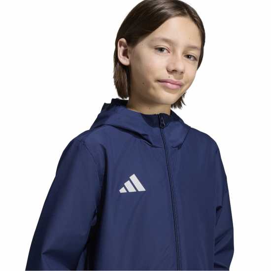adidas Kids' Entrada 26 Water and Wind Resistant Rain Anorak Морска синьо 
