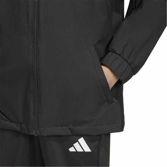 Adidas Kids' Entrada 26 Water And Wind Resistant Rain Anorak Черно/Бяло 