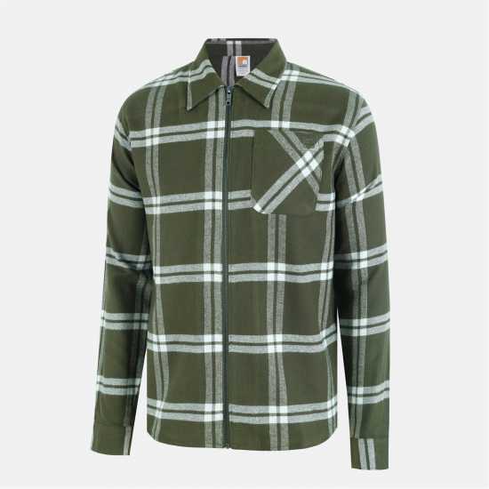 SoulCal Check Shacket Sn54 Khaki 