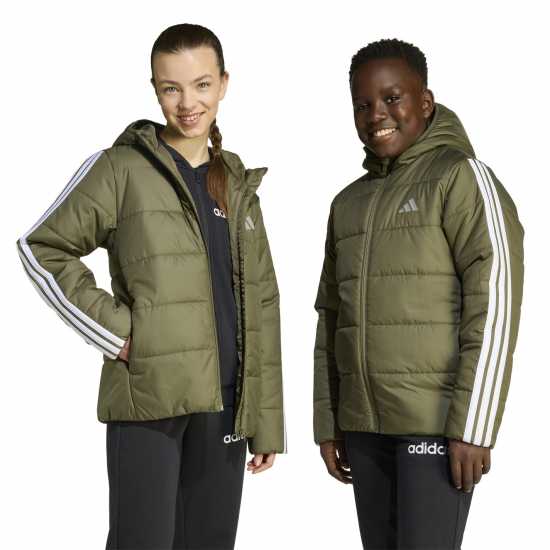 Adidas Детско Яке Essentials 3S Jacket Juniors Khaki Детски якета и палта