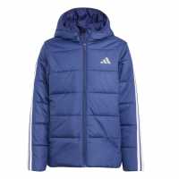 Adidas Unisex Kids Essentials 3S Hooded Long Sleeve Puffer Jacket Тъмно синьо 