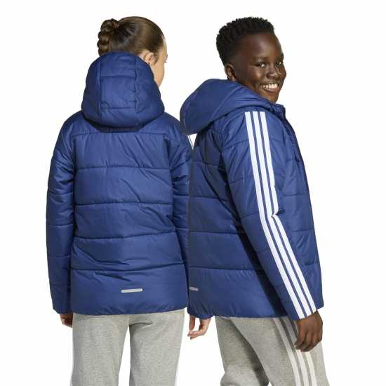 Adidas Unisex Kids Essentials 3S Hooded Long Sleeve Puffer Jacket Тъмно синьо 