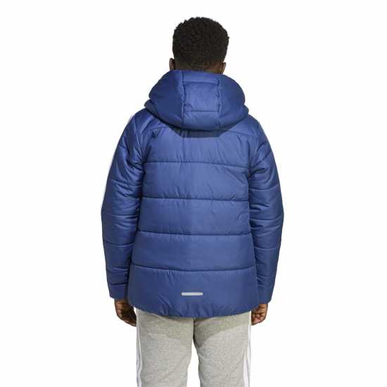 Adidas Unisex Kids Essentials 3S Hooded Long Sleeve Puffer Jacket Тъмно синьо 