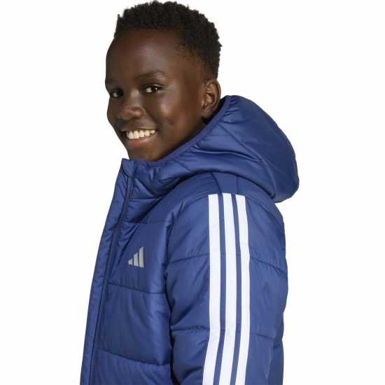 Adidas Unisex Kids Essentials 3S Hooded Long Sleeve Puffer Jacket Тъмно синьо 