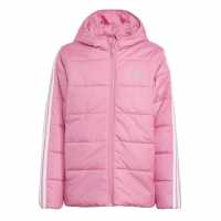 Adidas Unisex Kids Essentials 3S Hooded Long Sleeve Puffer Jacket Розово/Бяло 