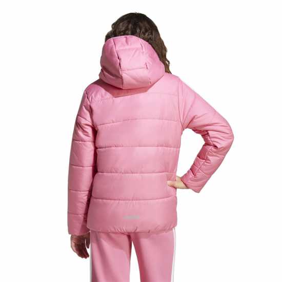 Adidas Unisex Kids Essentials 3S Hooded Long Sleeve Puffer Jacket Розово/Бяло 