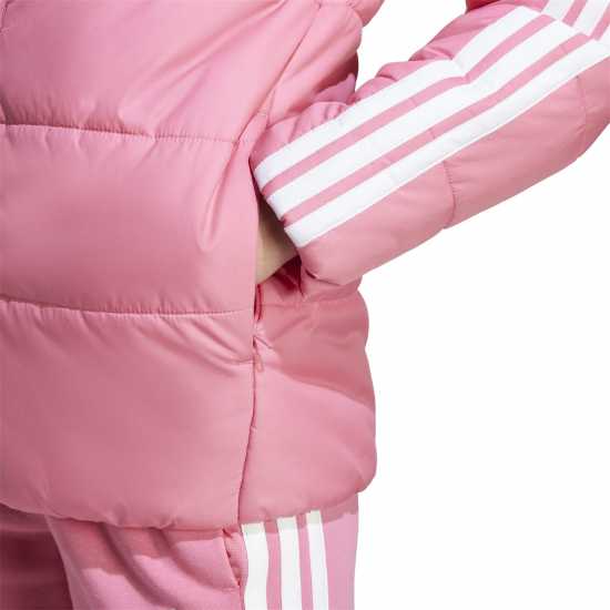 Adidas Unisex Kids Essentials 3S Hooded Long Sleeve Puffer Jacket Розово/Бяло 