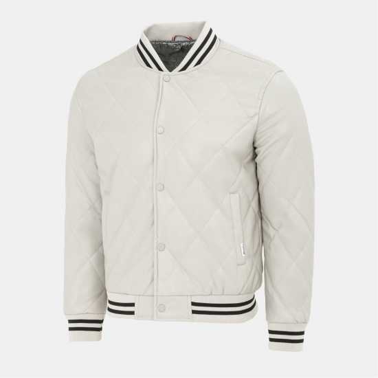 Firetrap Мъжко Яке Pu Quilt Jacket Mens Бяло 