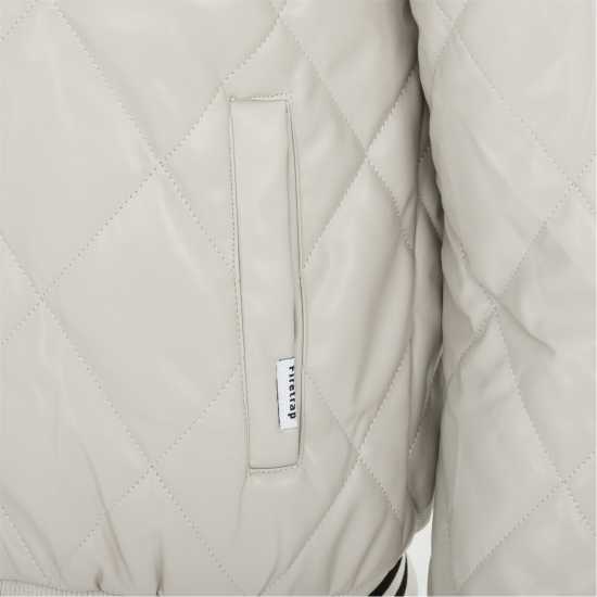 Firetrap Мъжко Яке Pu Quilt Jacket Mens Бяло 