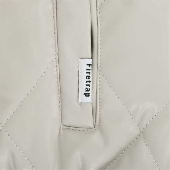 Firetrap Мъжко Яке Pu Quilt Jacket Mens Бяло 
