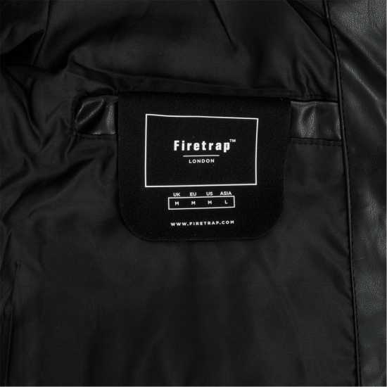 Firetrap Мъжко Яке Pu Quilt Jacket Mens Черно 