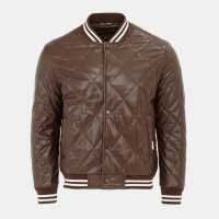 Firetrap Мъжко Яке Pu Quilt Jacket Mens Кафе 