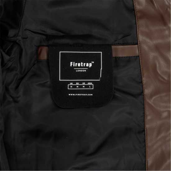 Firetrap Мъжко Яке Pu Quilt Jacket Mens Кафе Firetrap Мъжко Яке Pu Quilt Jacket Mens Кафе