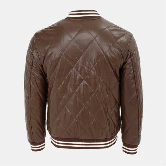 Firetrap Мъжко Яке Pu Quilt Jacket Mens Кафе Firetrap Мъжко Яке Pu Quilt Jacket Mens Кафе