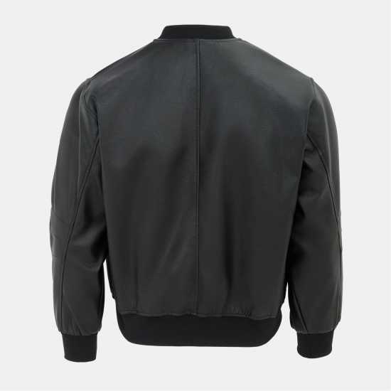 Firetrap Пилотско Яке Men's  Pu Quilt Faux Leather Funnel Neck Bomber Jacket  