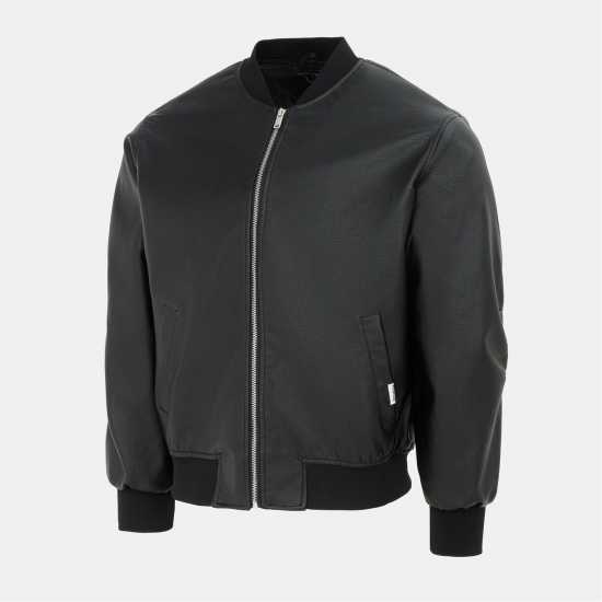 Firetrap Пилотско Яке Men's  Pu Quilt Faux Leather Funnel Neck Bomber Jacket  