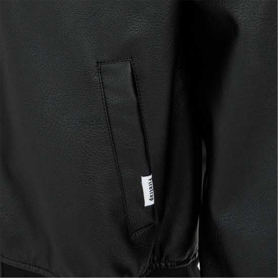 Firetrap Пилотско Яке Men's  Pu Quilt Faux Leather Funnel Neck Bomber Jacket  