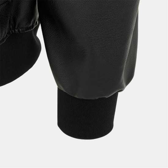 Firetrap Пилотско Яке Men's  Pu Quilt Faux Leather Funnel Neck Bomber Jacket  