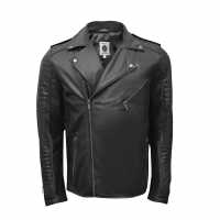 Pretty Green Мотоциклетно Яке Men's Genuine Sheepskin Leather Biker Jacket  