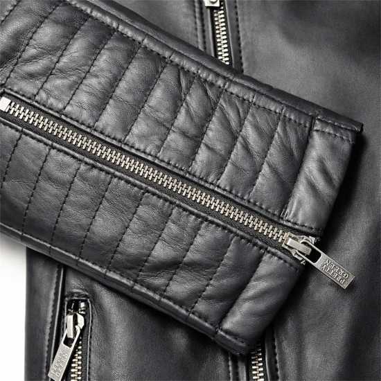 Pretty Green Мотоциклетно Яке Men's Genuine Sheepskin Leather Biker Jacket  