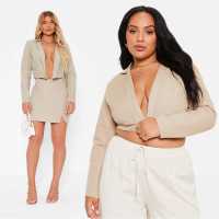 I Saw It First Linen Blend Cropped Blazer Co-Ord