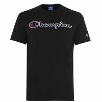 Champion Тениска Logo T Shirt Black KK001 Мъжки ризи