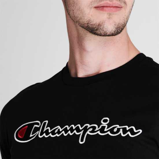 Champion Тениска Logo T Shirt Black KK001 Мъжки ризи