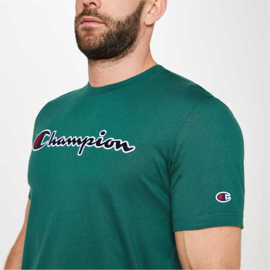 Champion Тениска Logo T Shirt Green GS568 Мъжки ризи