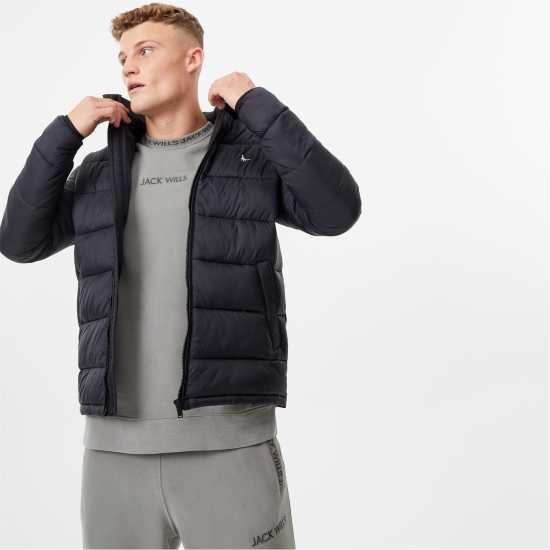 Мъжко Яке Jack Wills Kershaw Hooded Puffer Jacket Mens Черно 